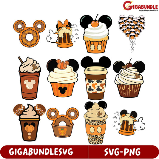 Delicious Mickey Mouse SVG Bundles Fun Halloween Treats Designs