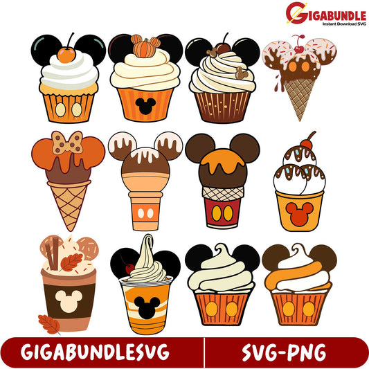 Delightful Mickey Mouse Ice Cream SVG Bundle for Creative Projects