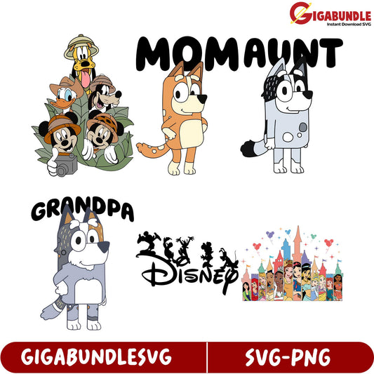 Disney-Inspired SVG Bundle - Fun Cartoon Characters for Crafts