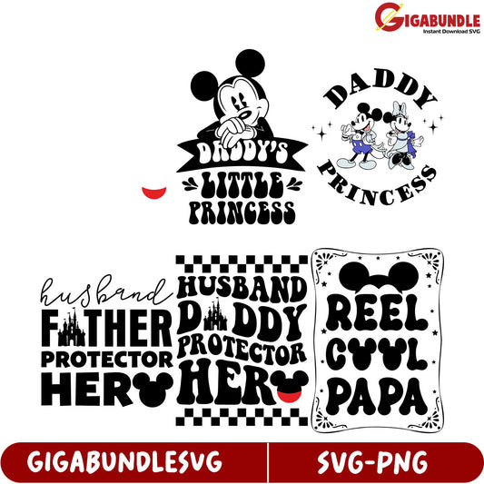 Disney-Inspired SVG Bundle Daddy, Princess & Family Designs
