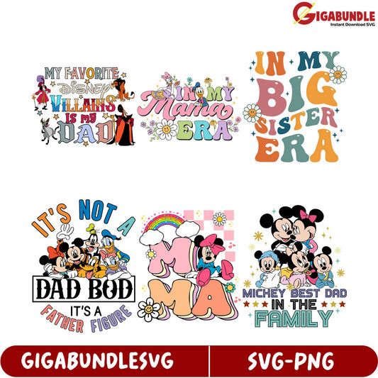Disney-Inspired SVG Bundle Fun Family Era Designs for Crafts