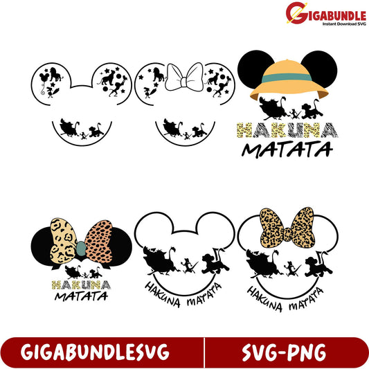 Disney-Inspired SVG Bundle Hakuna Matata Mickey Designs