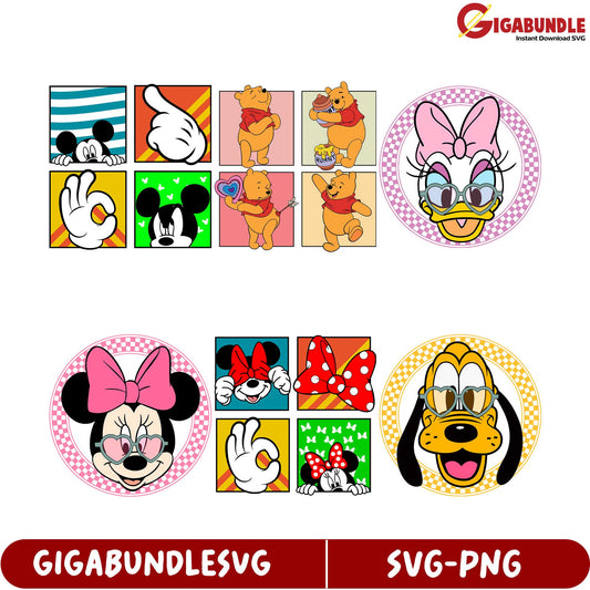 Disney-Inspired SVG Bundle Mickey, Minnie, Pooh & Friends