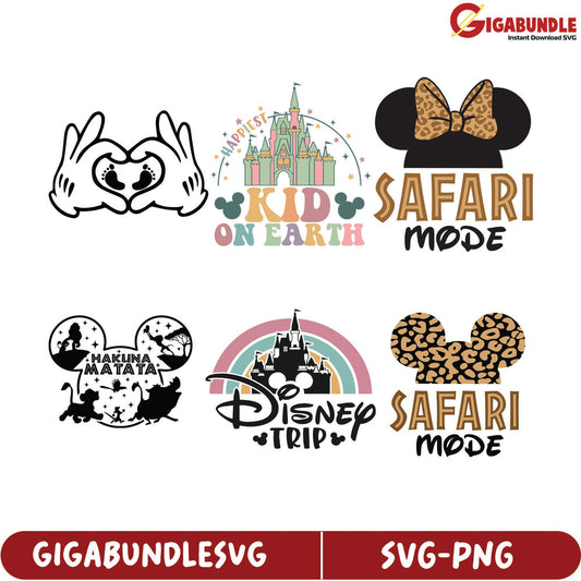 Disney-Themed SVG Bundle Safari Mode & Kid on Earth Designs