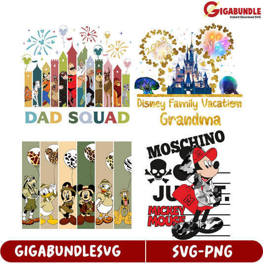 Disney-Themed SVG Bundle for Family Vacations and Fun Crafts