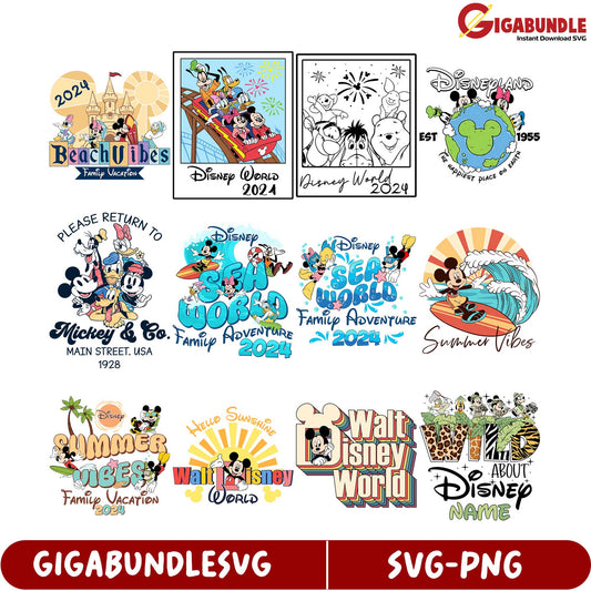 Disney 2024 SVG Bundle Family Vacation Designs & More