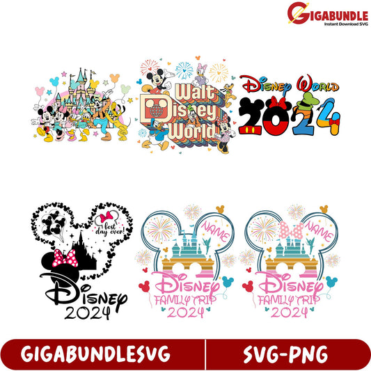 Disney 2024 SVG Bundle Magical Family Trip Designs for Everyone