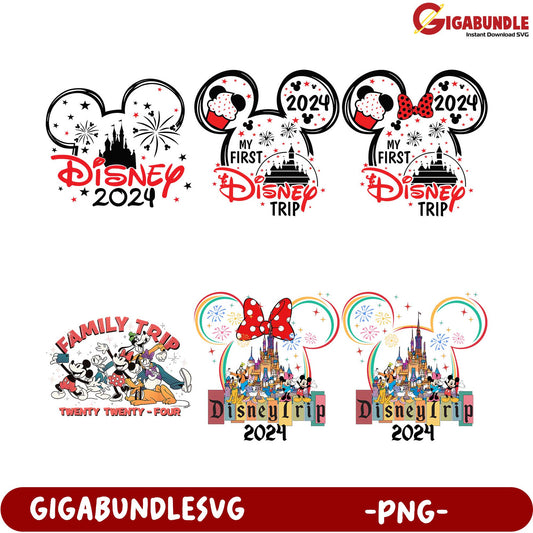 Disney 2024 Trip PNG Bundle  Family & My First Disney Designs