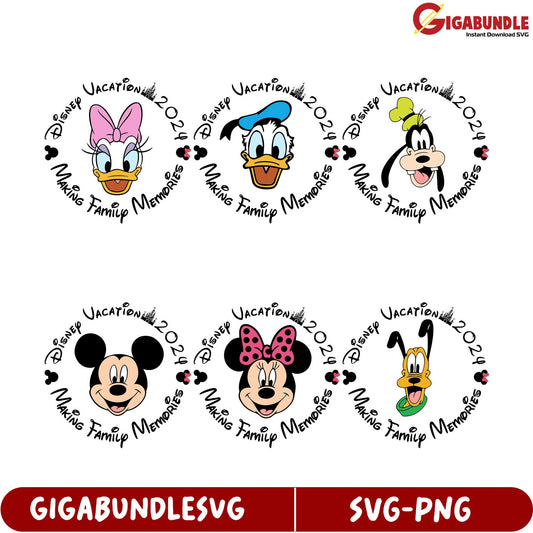 Disney 2024 Vacation SVG Bundle - Family Memories Collection
