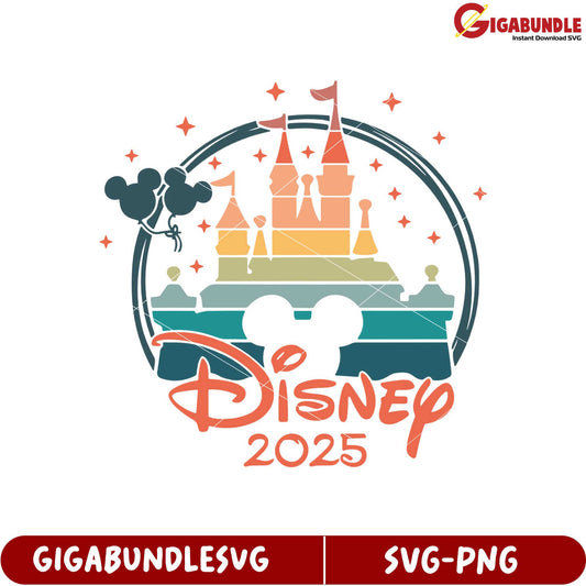 Disney 2025 Castle Design SVG for Magical Celebrations and Events