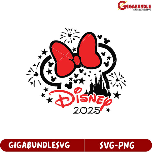 Disney 2025 Minnie Mouse Bow SVG Graphic for Creative Projects Download