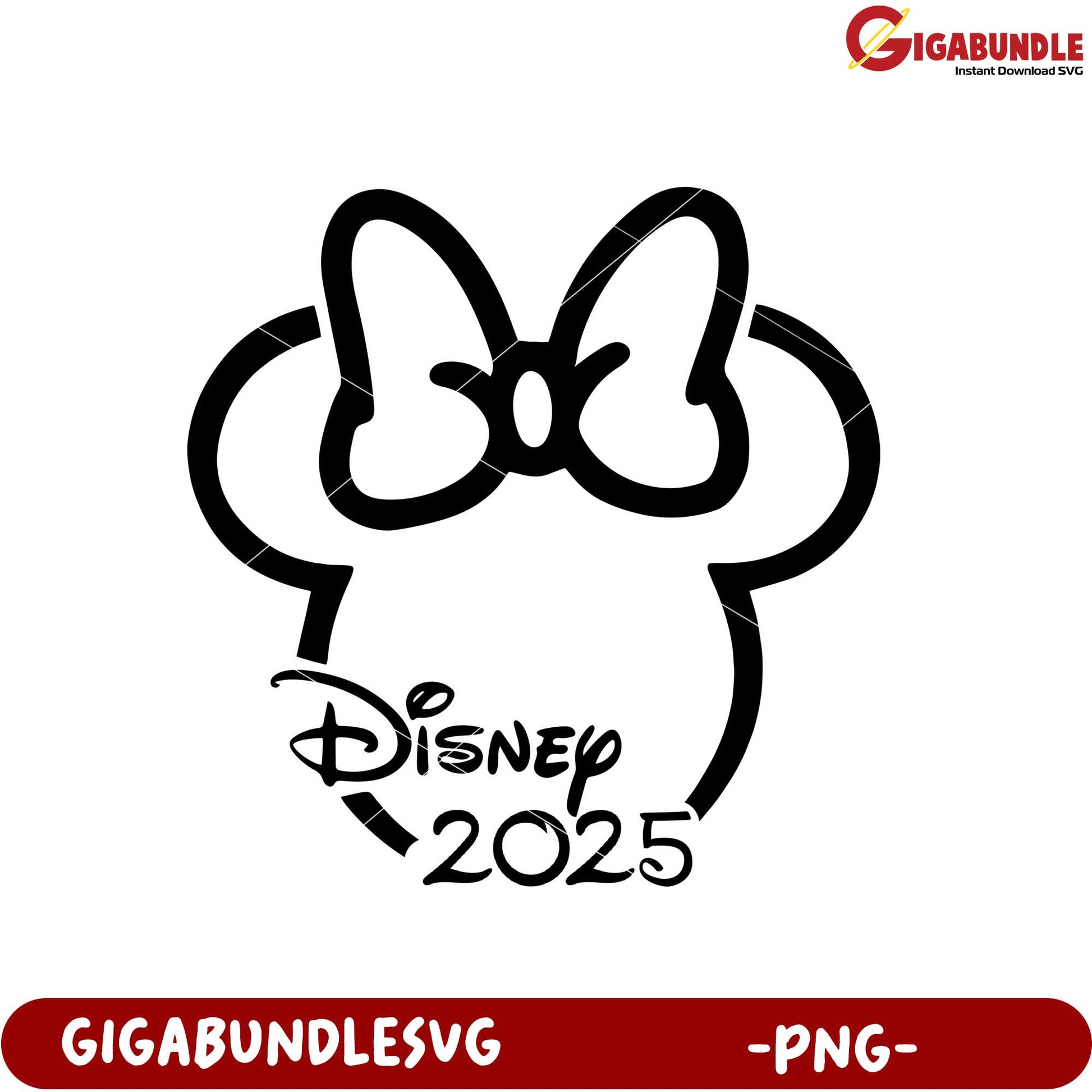 Disney 2025 PNG Design with Cute Bow Graphic Art