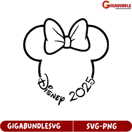 Disney 2025 SVG File Graphic Featuring Iconic Mouse Bow Design