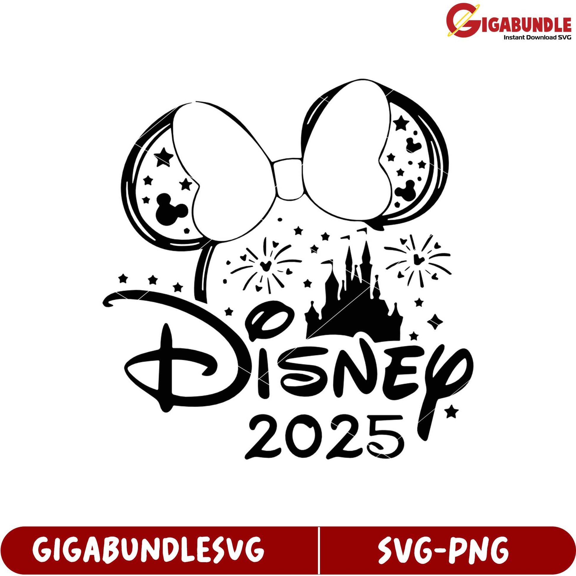 Disney 2025 SVG Product with Castle and Bow Design for Fans