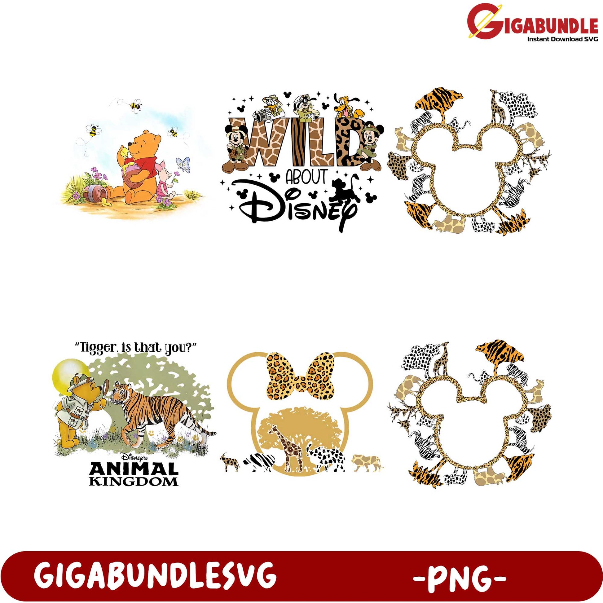 Disney Animal Kingdom PNG Bundle - Winnie the Pooh & More