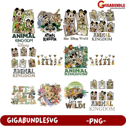 Disney Animal Kingdom PNG Bundle Fun SVG Designs for Fans