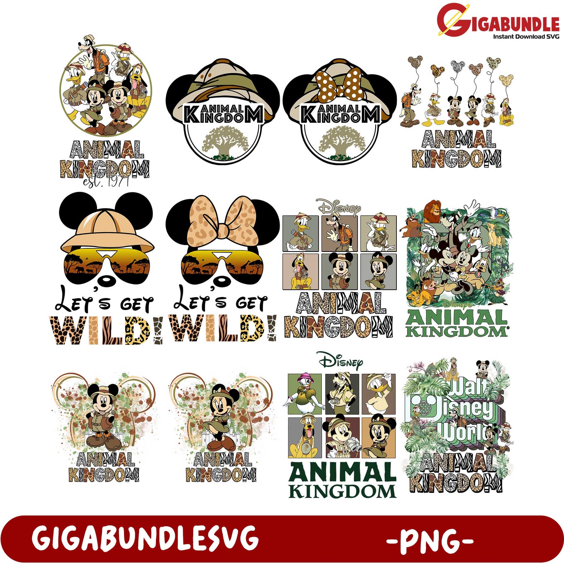 Disney Animal Kingdom PNG Bundle – Fun SVG Designs for Projects