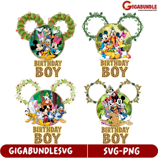Disney Birthday Boy SVG Bundle - Fun Mouse Ears Designs Pack