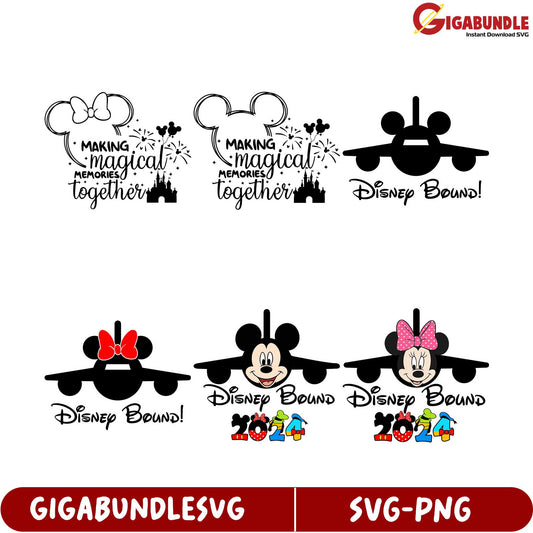 Disney Bound SVG Bundle Magical Memories Together Designs