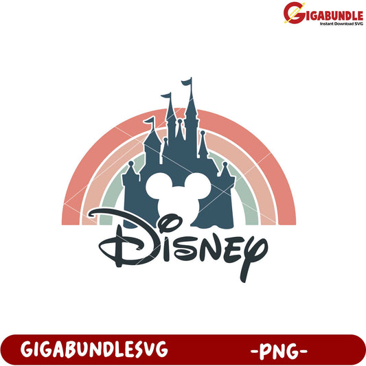 Disney Castle Rainbow Graphic PNG Design for Downloads