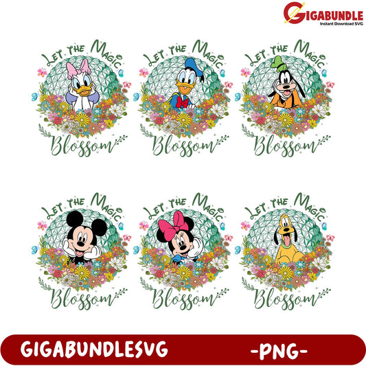 Disney Character Blossom PNG Bundle - Let the Magic Bloom