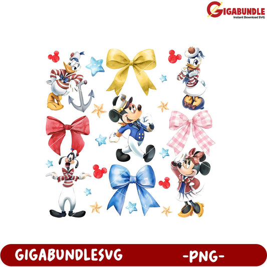 Disney Character Bow Decorations PNG Downloadable Art