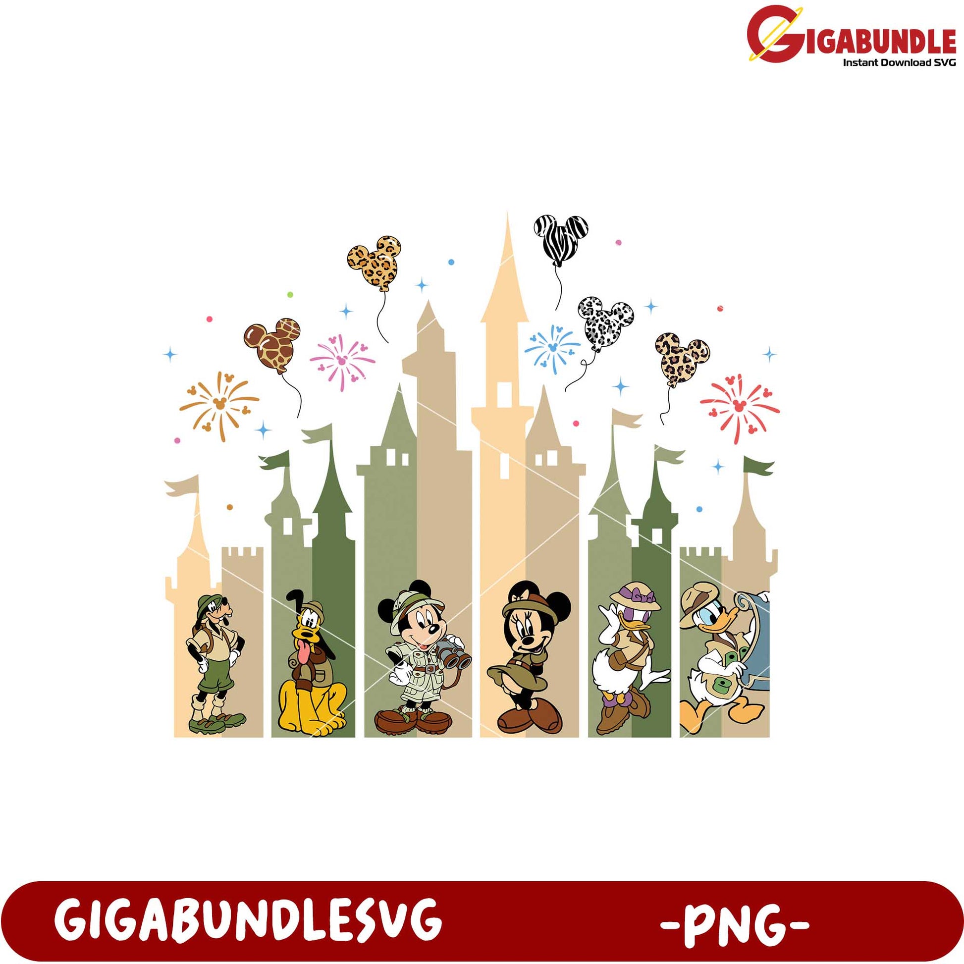 Disney Character Castle PNG Artwork for Downloadable Fun