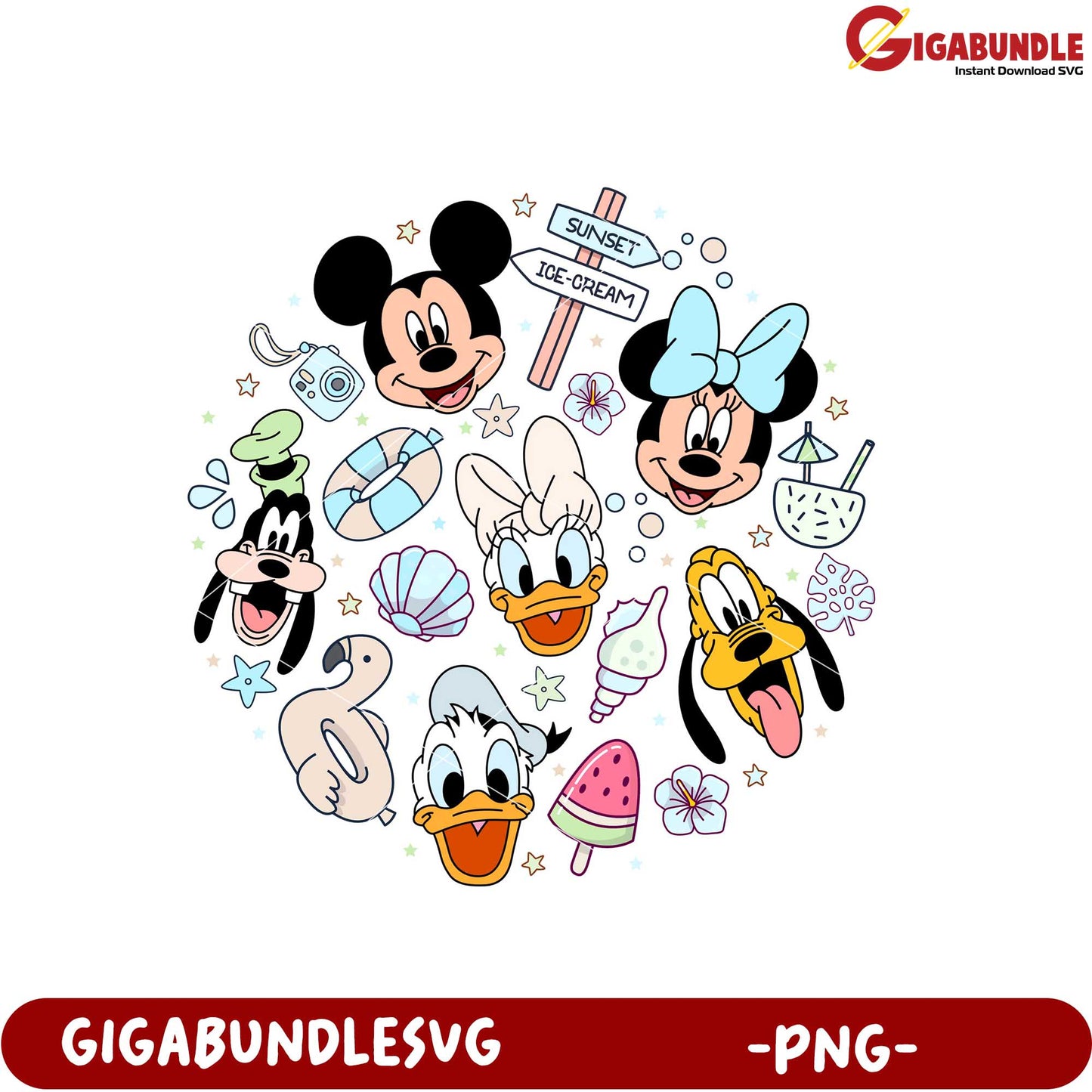 Disney Character Collage Fun PNG Download for Kids