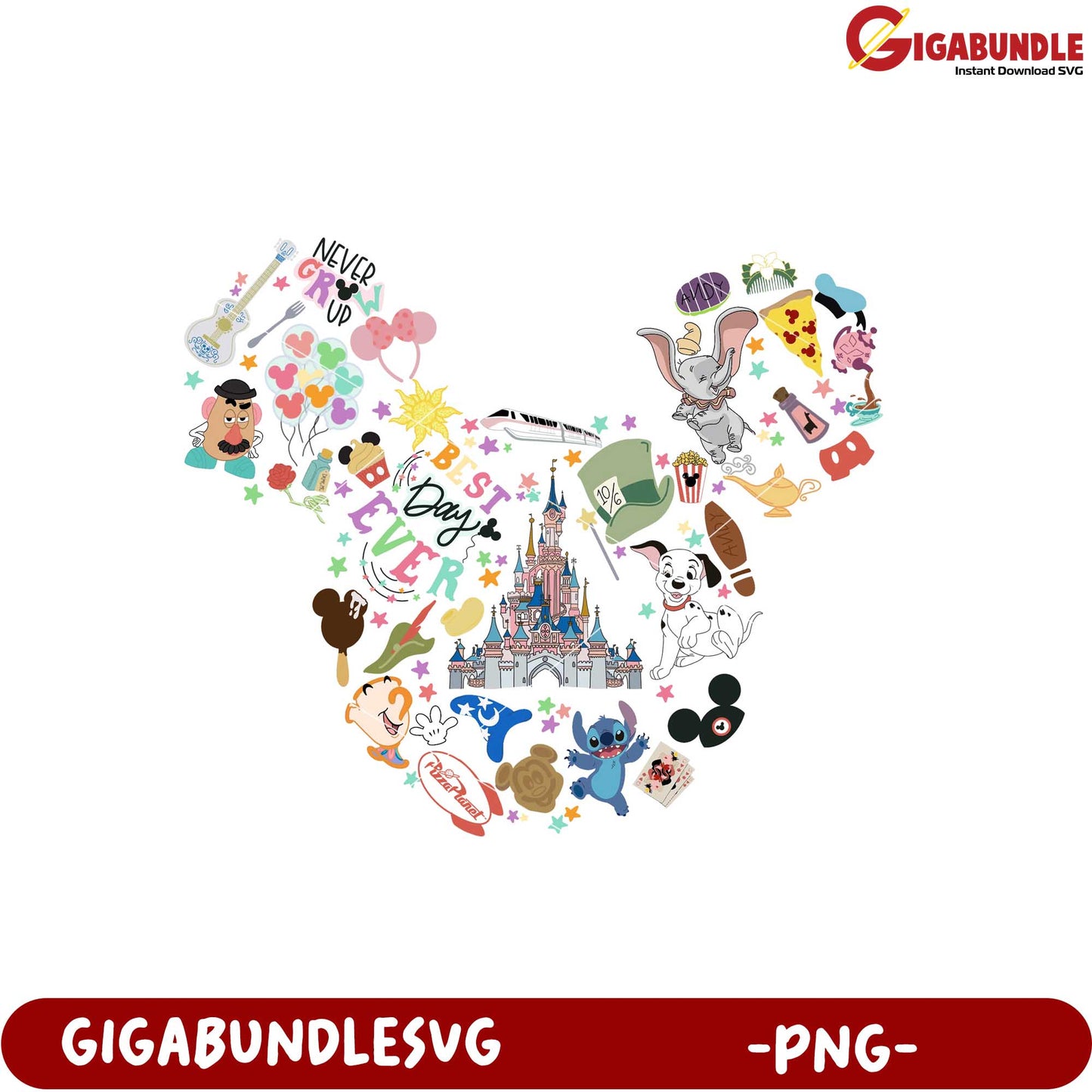 Disney Character Collage PNG for Fun Projects Download