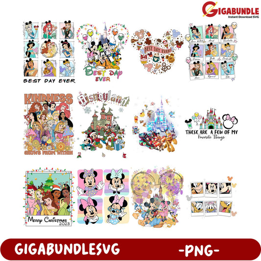 Disney Character PNG Bundle  Best Day Ever Designs Collection