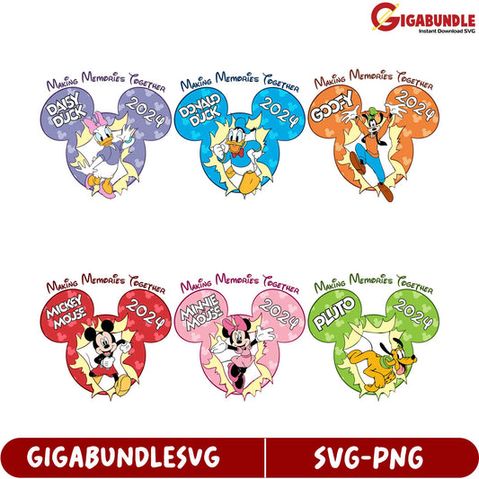 Disney Character SVG Bundle 2024 - Making Memories Together