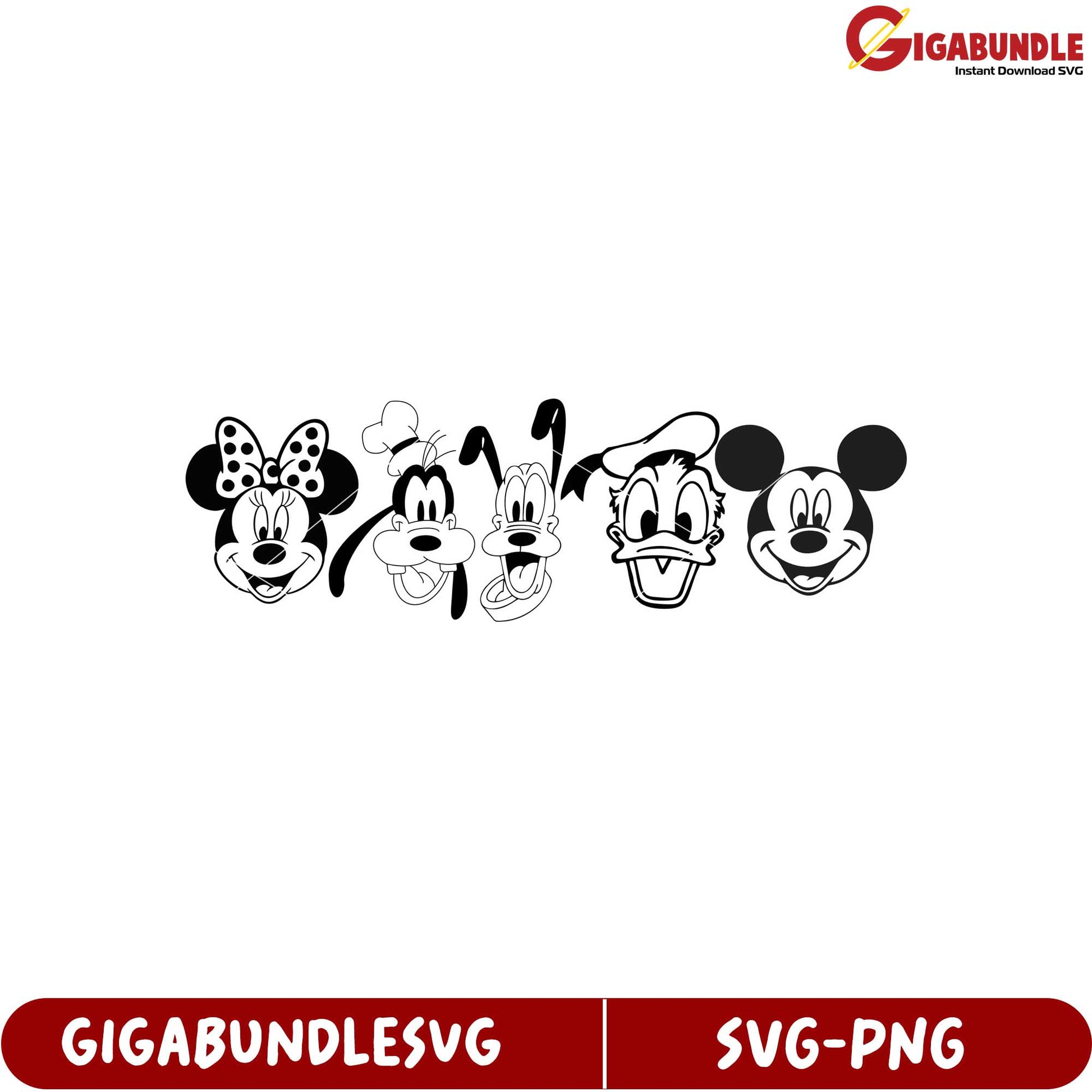 Disney Character SVG Bundle Featuring Iconic Faces of Favorites