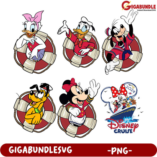 Disney Characters Cruise PNG Bundle  Instant Download SVG