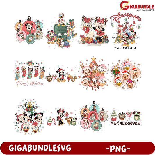 Disney Christmas PNG Bundle for Crafts - Fun Holiday Designs