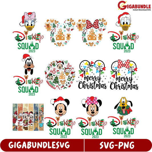 Disney Christmas Squad 2023 SVG Bundle for Holiday Crafts