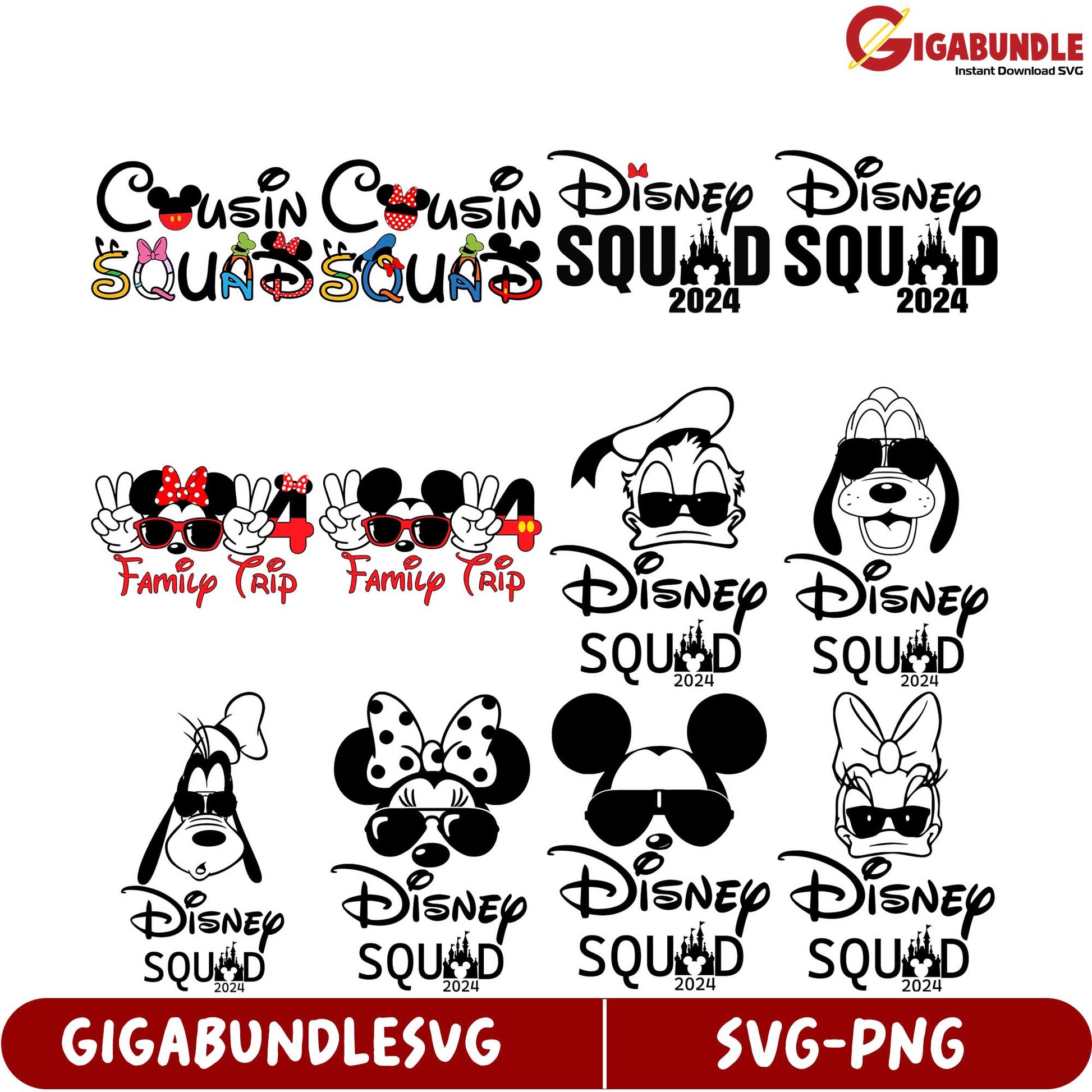 Disney Cousin Squad SVG Bundle 2024 - Fun Family Graphic Set