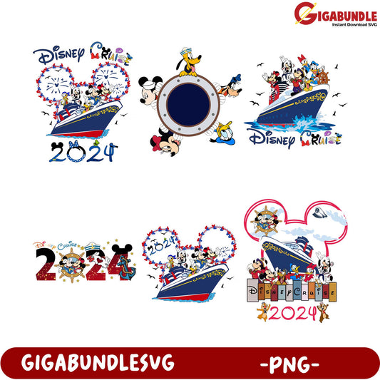 Disney Cruise 2024 PNG Bundle - Fun Designs for All Ages