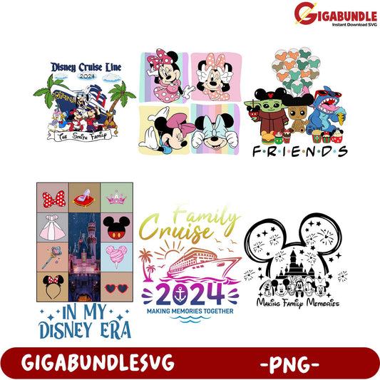 Disney Cruise 2024 PNG Bundle Family Memories and Fun Prints