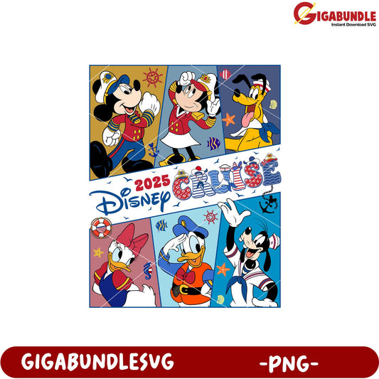 Disney Cruise 2025 Character Art PNG Download Design