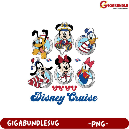 Disney Cruise Characters Fun Design for 2025 PNG File