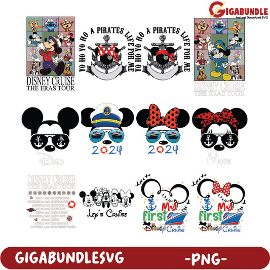 Disney Cruise Eras Tour PNG Bundle - Fun Mickey & Friends Designs