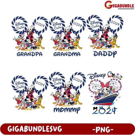 Disney Cruise Family Bundle PNG 2024 – Grandpa, Grandma, Daddy