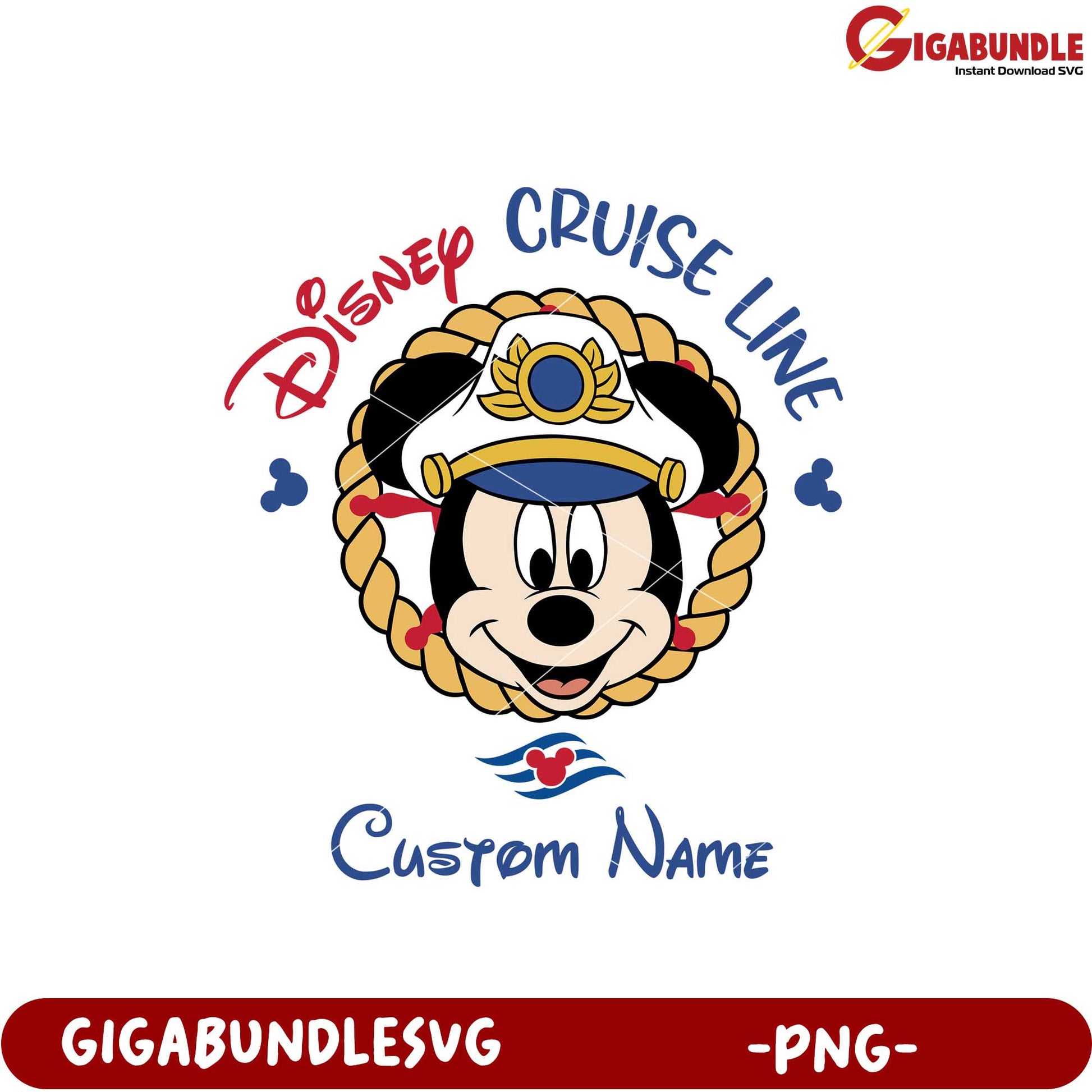 Disney Cruise Line Custom Name Mickey Mouse PNG Design