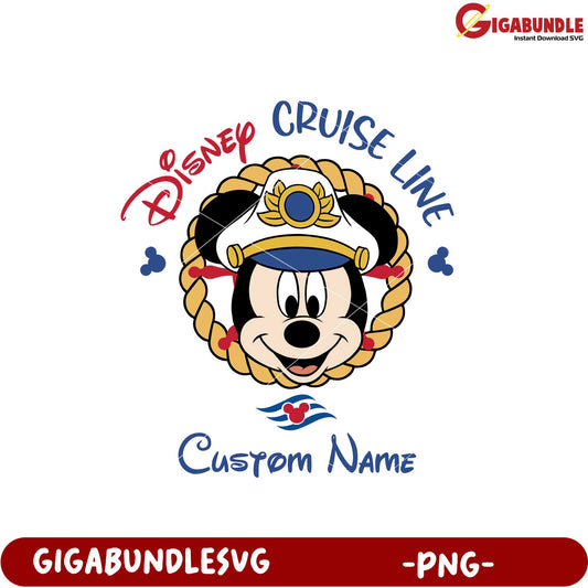 Disney Cruise Line Custom Name Mickey Mouse PNG Design