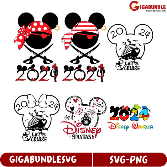 Disney Cruise SVG Bundle 2024 Mickey Mouse Designs for Fun