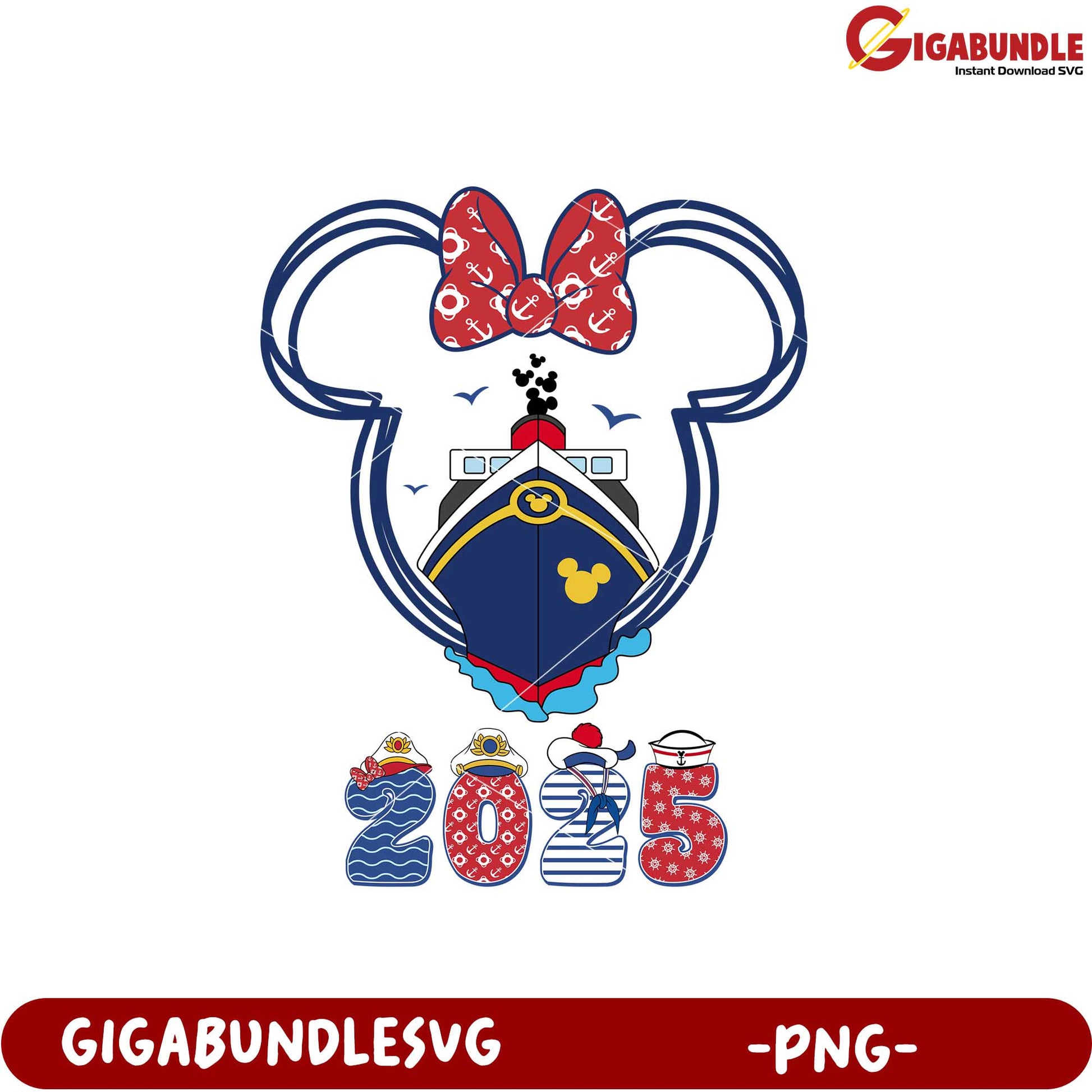 Disney Cruise Ship Mickey Mouse PNG Design 2025 Decor