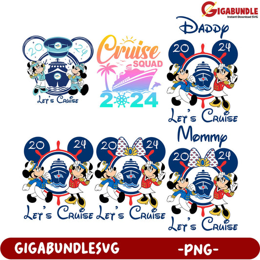 Disney Cruise Squad 2024 PNG Bundle for Family Memories