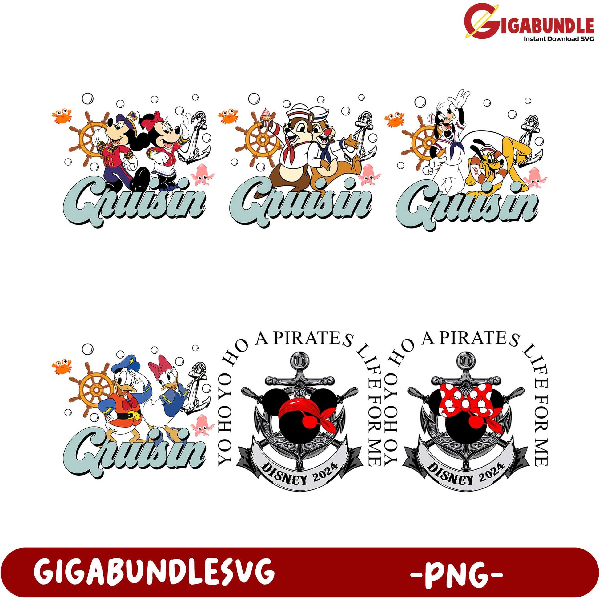 Disney Cruisin' Pirate Bundle PNG Graphics for Fun Designs