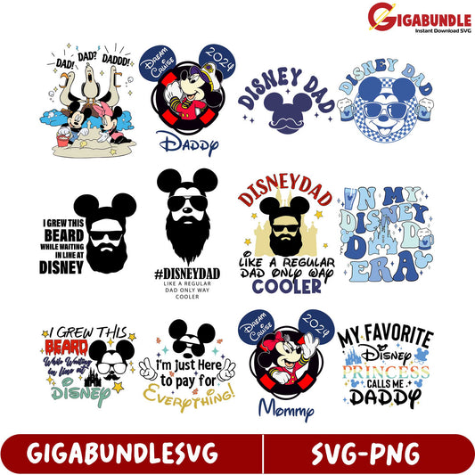 Disney Dad SVG Bundle Fun & Unique Designs for Father's Day