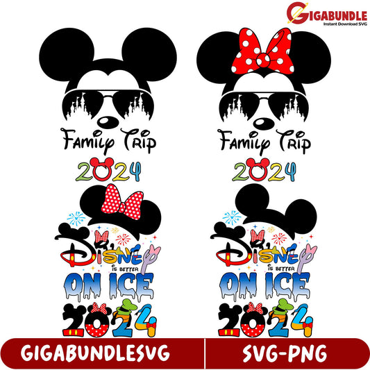 Disney Family Trip 2024 SVG Bundle  Mickey and Minnie Designs